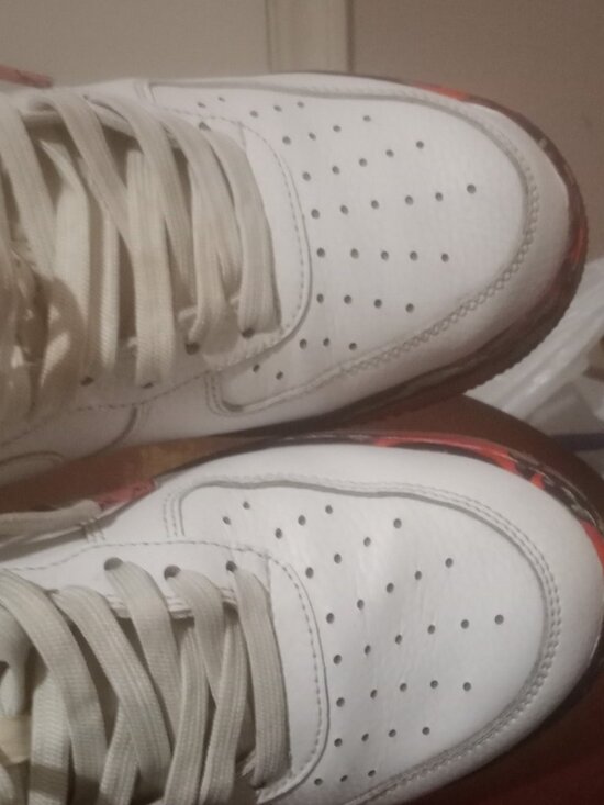 Nike Air Force 1 Marble Color Swirl White Sneakers Men\'s Size 9 AJ9507-100 main image 2